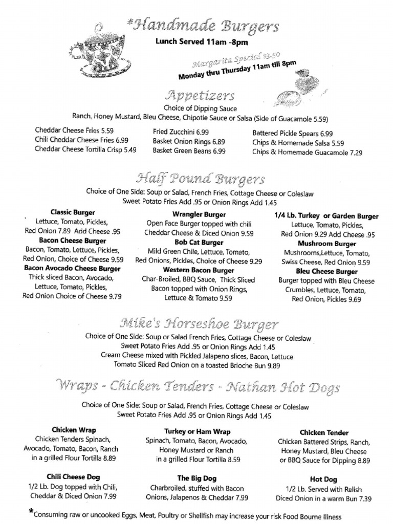 New Menu Horseshoe Cafe | PDF