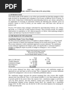 Unit 1 Cost-Volume - Profit Analysis (Cvp-Analysis) : Contribution Margin Versus Gross Margin