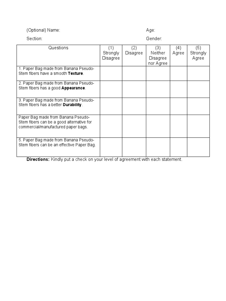 Questionnaire | PDF