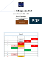 Emploi Du Temps Semestre 8: Année Universitaire 2022 - 2023 Reste À Programmer