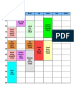Weekly class schedule in economics