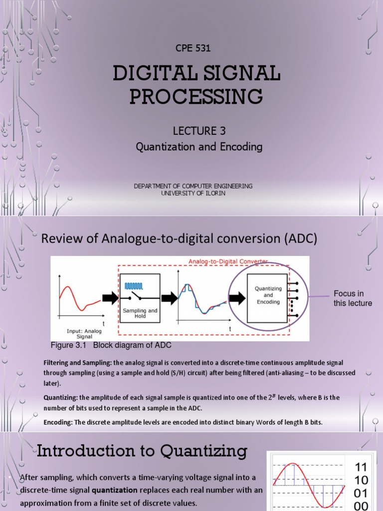 DSP Lecture 3 | PDF | Sampling (Signal Processing) | Analog To Digital ...