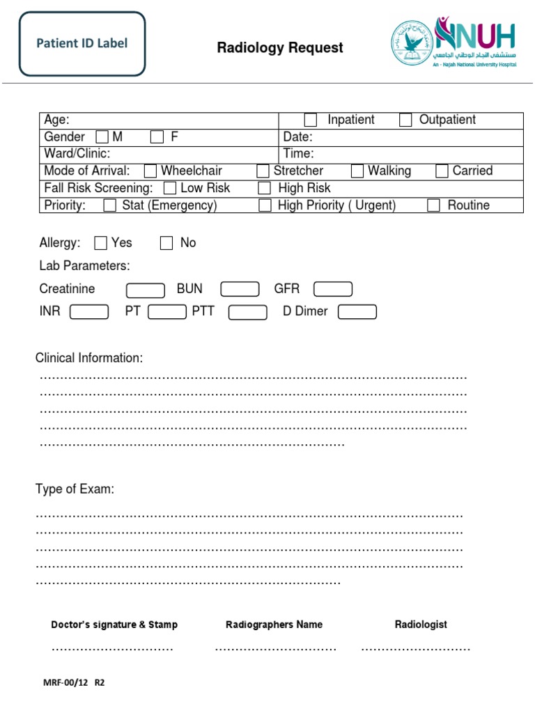 Radiology Request PDF