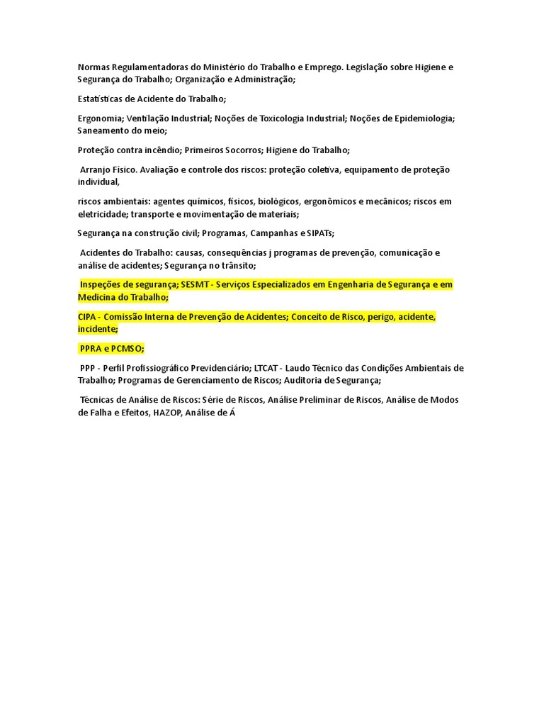 Normas Regulamentadoras Do Ministério Do Trabalho e Emprego PDF