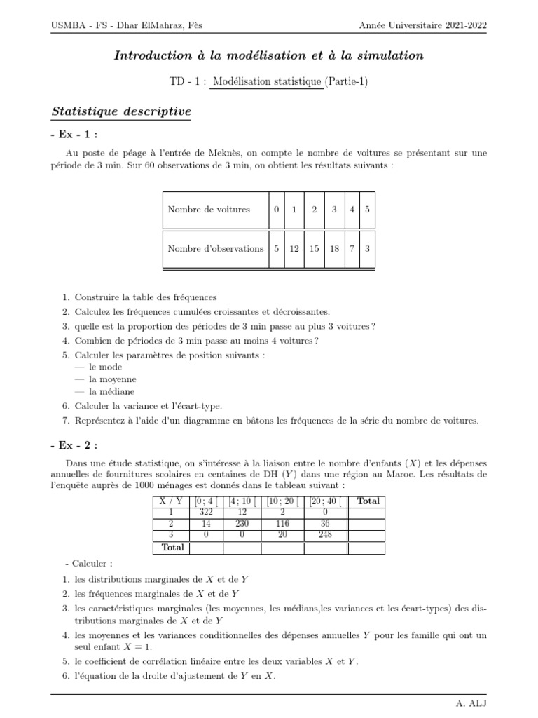Modélisation et Statistiques 2021-2022 | PDF | Estimateur (statistique ...