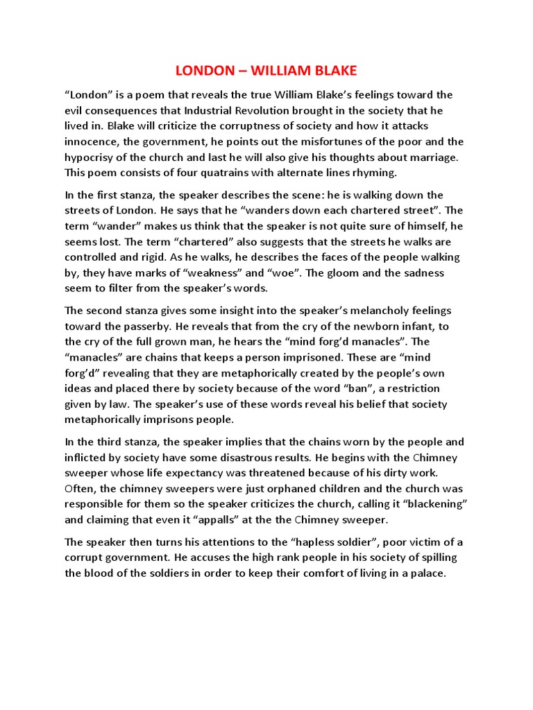 When Was London By William Blake Published? – OBEA