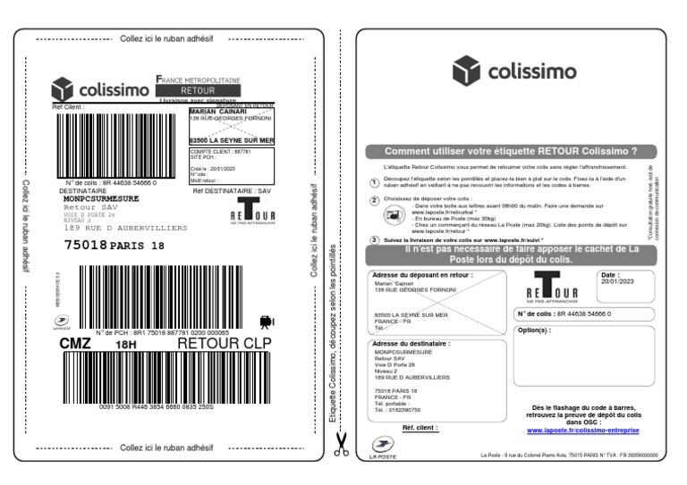 Retour Colissimo : Guide Pratique | PDF