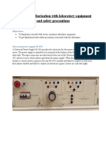 Lab Safety and Equipment Familiarization