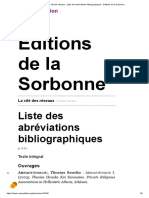 1 - La Cité Des Réseaux - Liste Des Abréviations Bibliographiques - Éditions de La Sorbonne