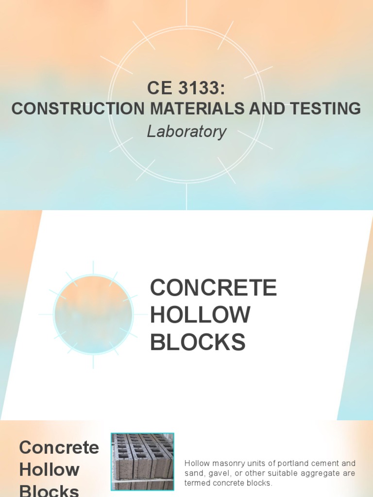 Weight and Types of Concrete Hollow Blocks | PDF