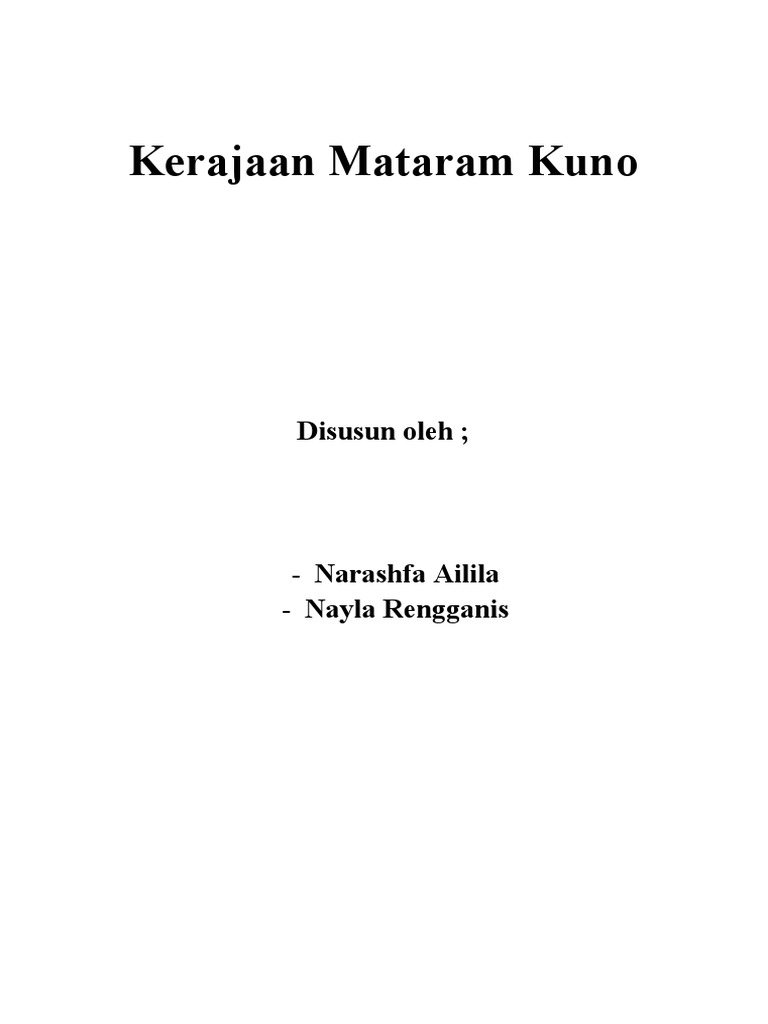 Kerajaan Mataram Kuno | PDF