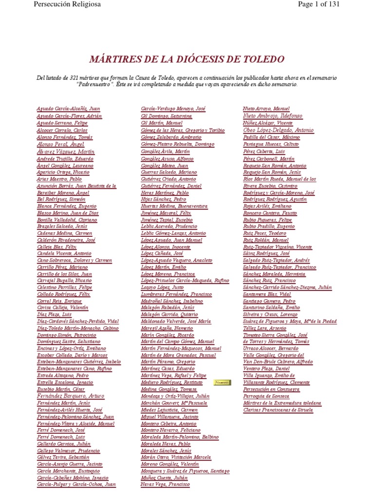 T Martires | PDF | Sacerdote | Iglesia Católica