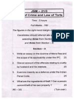 Law of Crime and Law of Torts