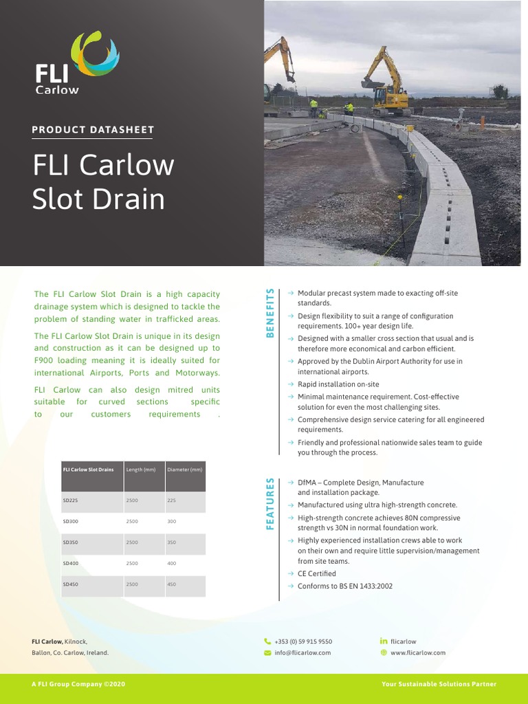 Slot Drain Data Sheet Comp PDF Concrete Engineering 