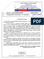 Examen Et Corrige Francais 2014 2ASS.2ASGE.2ASM T2 - 2