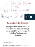 Princípio Le Chatelier alterações equilíbrio