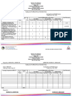 Table of Specifications (Tos) : Schools Division of Samar Baras National High School