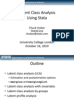 Latent Class Analysis Using Stata: University College London October 16, 2019