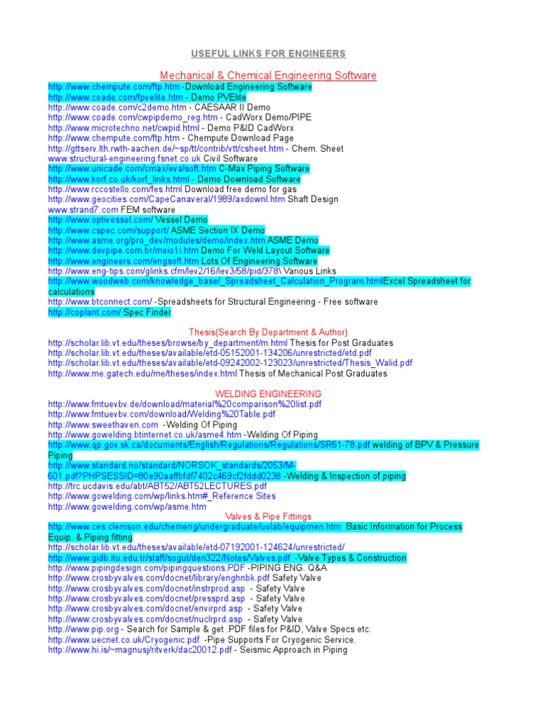 Essential Engineering Software Links | PDF | Fluid Mechanics | Pump
