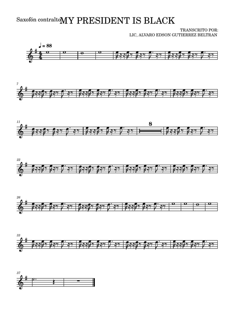 MY PRESIDENT IS BLACK-Saxofón - Contralto | PDF