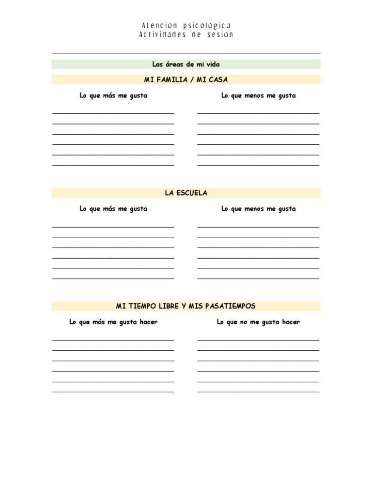 Las Áreas de Mi Vida PDF