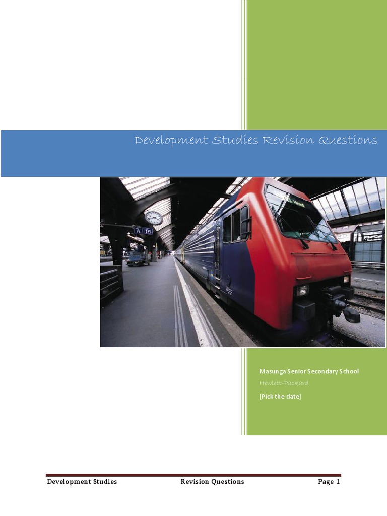 Development Studies Revision Questions | PDF | Literacy | Poverty