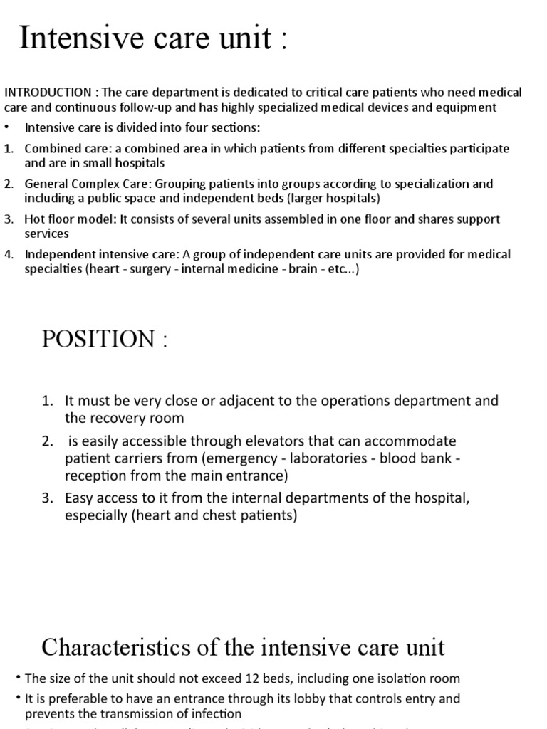 Intensive Care Unit Design Guidelines | PDF | Hospital | Intensive Care ...