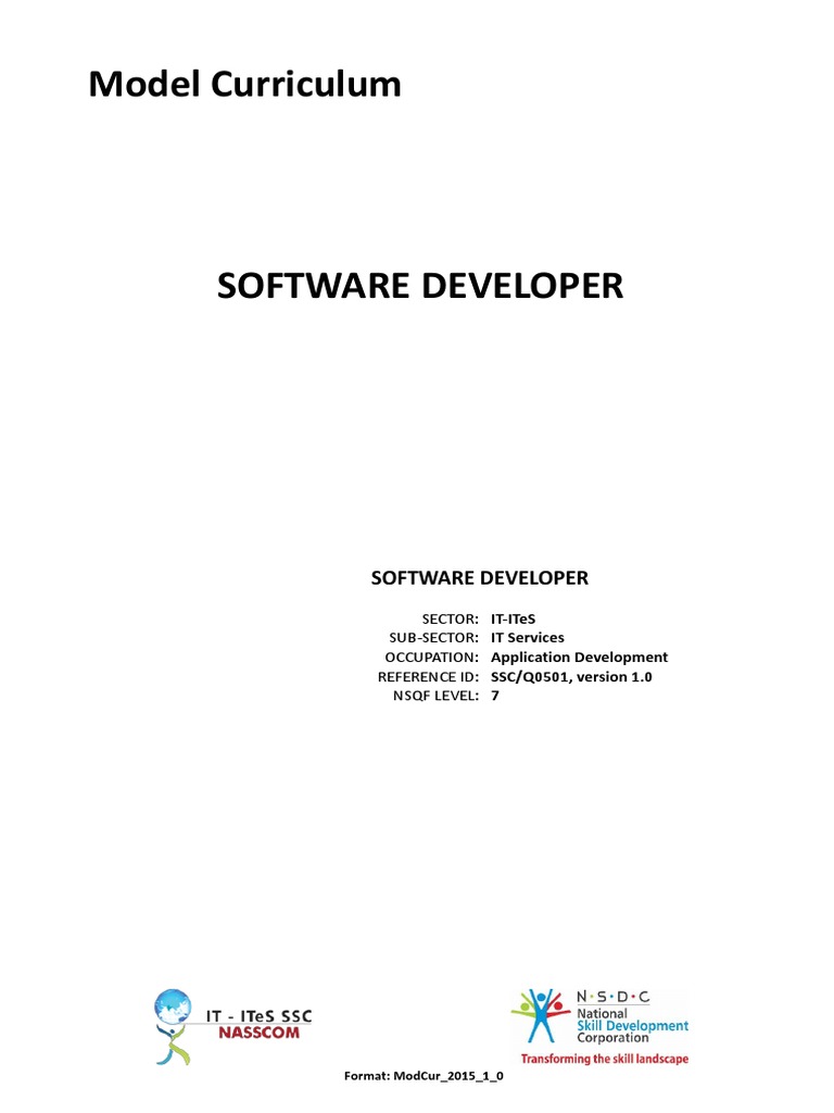 Model Curriculum for Software Developer | PDF | Curriculum ...