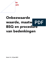 Onbezwaarde Waarde Maatwerk BSQ en Procedure Van Bedenkingen