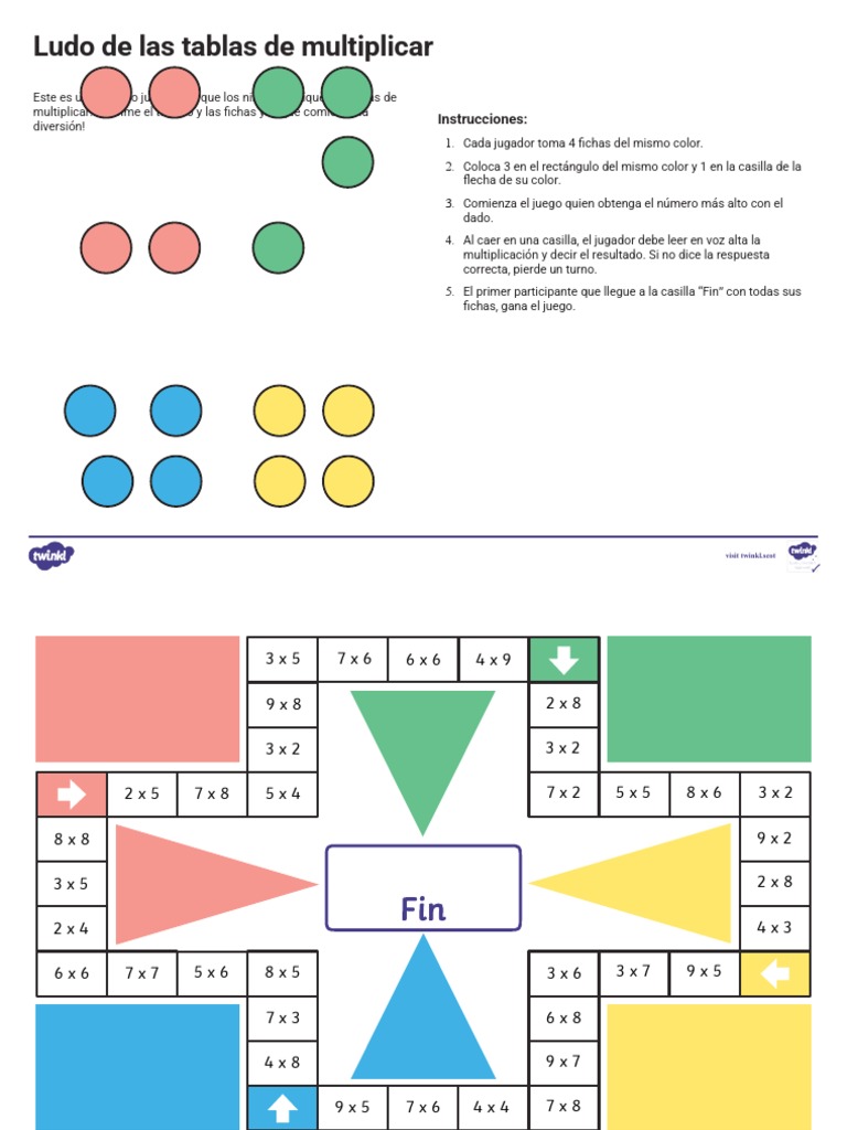 Ludo de Multiplicaciones para Imprimir | PDF