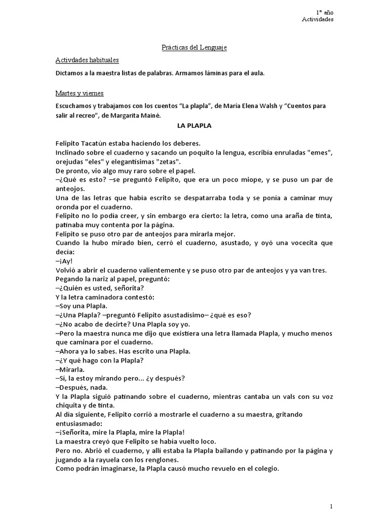 Actividades 1 | PDF | Artes del Lenguaje y Comunicación