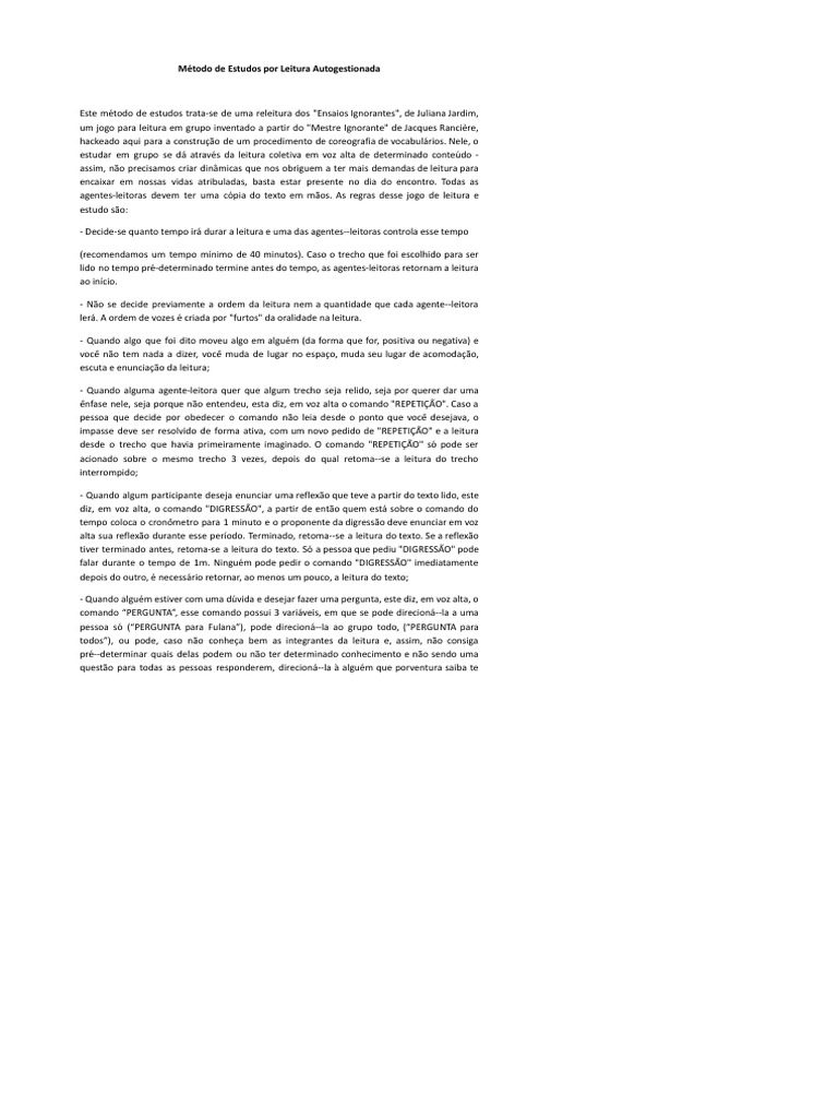 M todo de estudos por leitura autogestionada docx documentos google