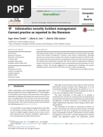 Information Security Incident Management - Current Practice As Reported in The Literature