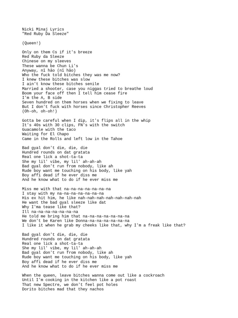 nicki-minaj-lyrics-pdf-african-american-music-popular-music