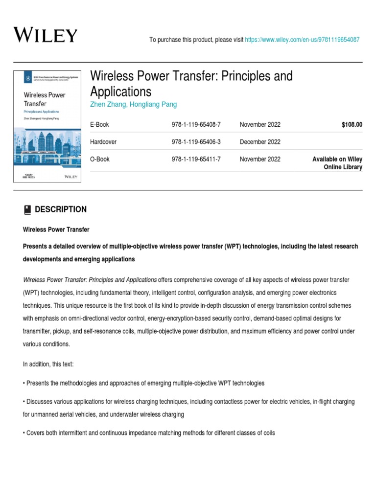 Wiley Wireless Power Transfer Principles And Applications Pdf