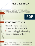 Module 2 Lesson 2 - ICT Safety Issues and E-Safety Rules