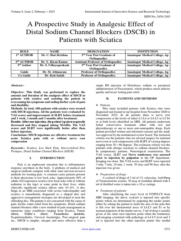 DSCB Injections for Sciatica Relief | PDF | Pain | Back Pain