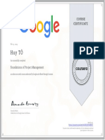 Coursera - Foundation Project Management - Certificate