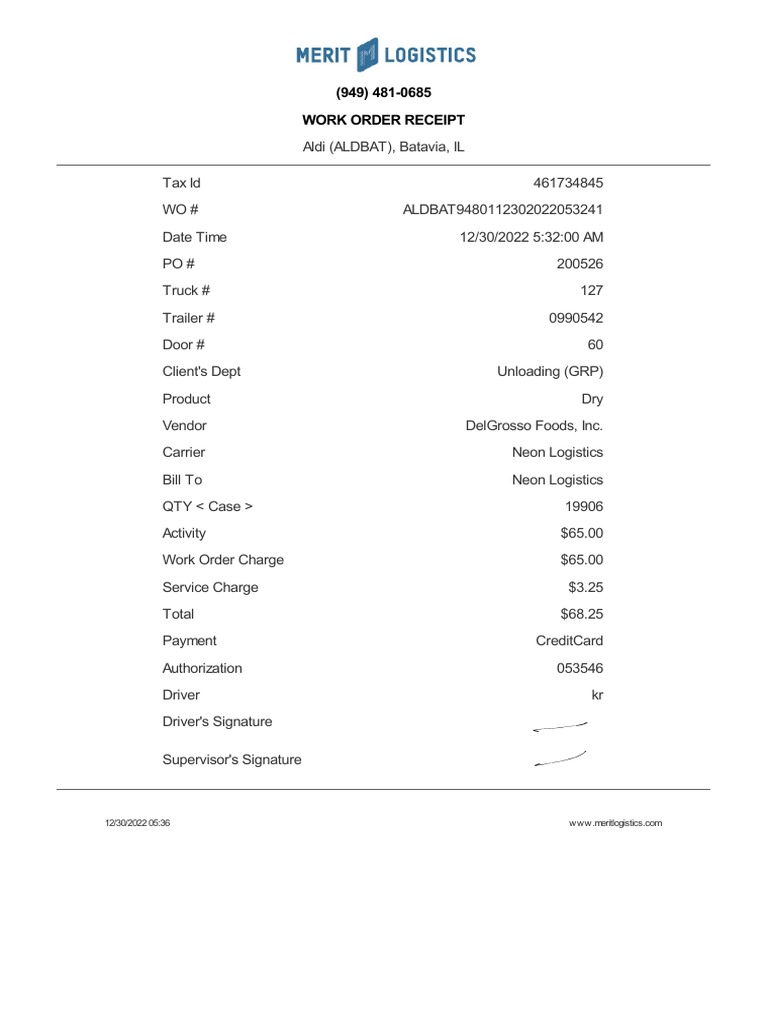 Lumper Receipt ALDBAT9480112302022053241 PDF