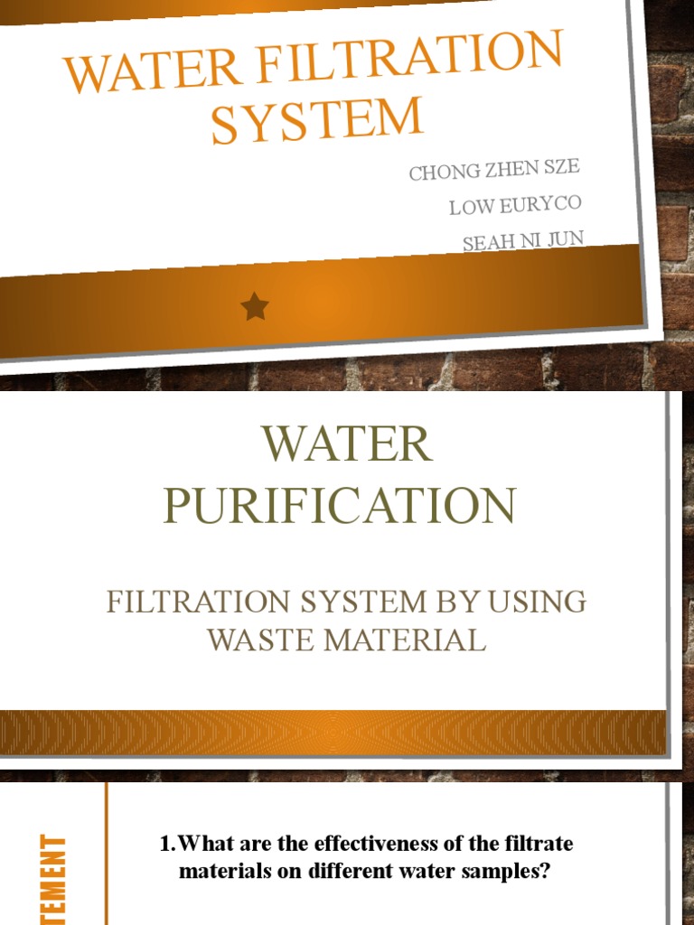 Chemistry Presentation STPM Sem 2 Water Filtration System PDF Water