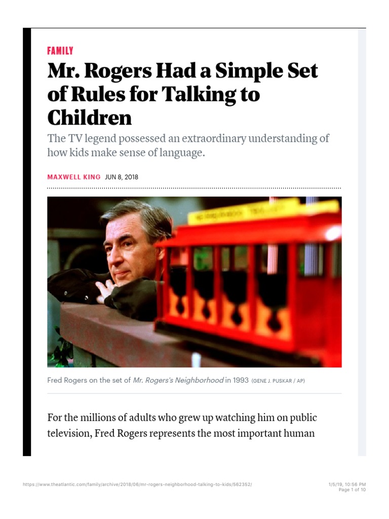Mr. Rogers' Rules for Talking to Kids | PDF | Language Arts & Discipline