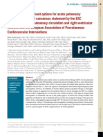 Percutaneous Treatment Options For Acute Pulmonary Embolism A Clinical Consensus