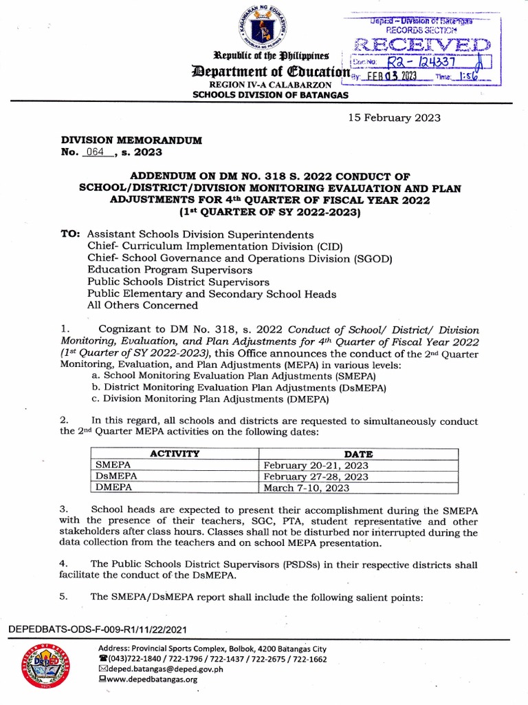 MEPA Activities for SY 2022-2023 | PDF | Aggression | Psychological ...