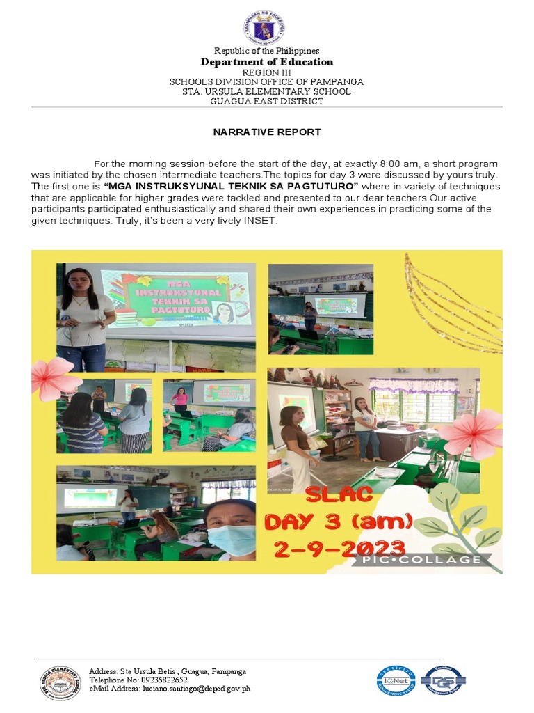 INSET Report: Teaching Techniques & Assessment Tools | PDF | Pedagogy ...