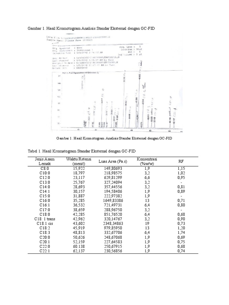 Hasil GC FID MS & Lampiran Gambar | PDF