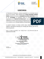 Constancia: RIVERA, Estudiante de La Carrera de INGENIERIA ELECTRICA INDUSTRIAL Con No