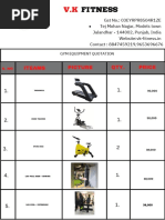 V.K Fitness gym equipment quotation