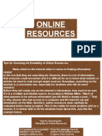 Tips for Evaluating the Reliability of Online Resources