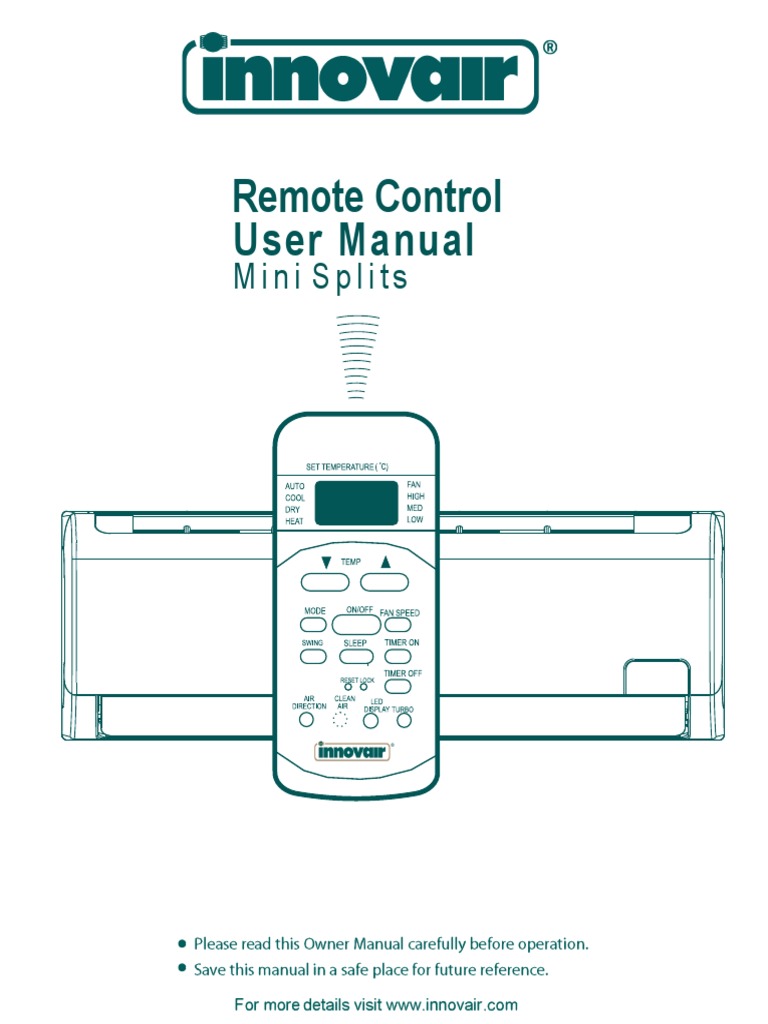 Innovair mini split remote control user manual english 4 pdf