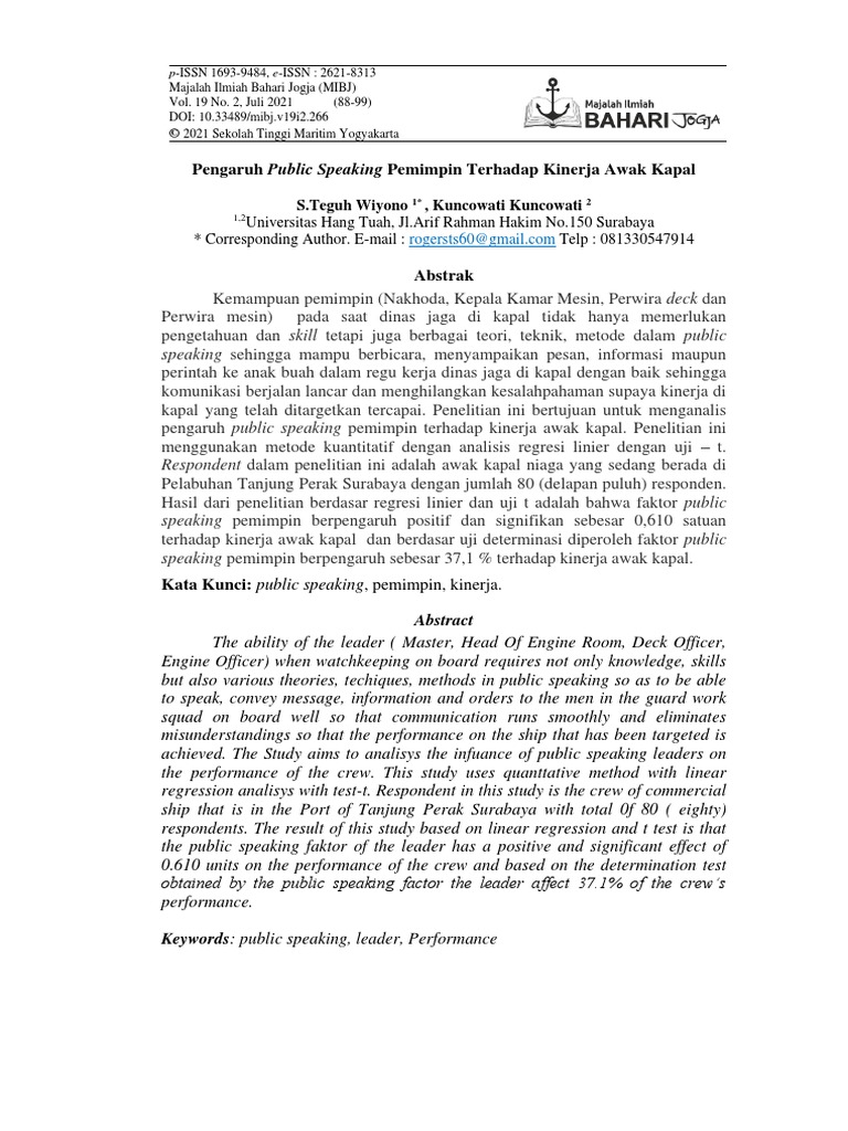 Jurnal Public Speaking | PDF